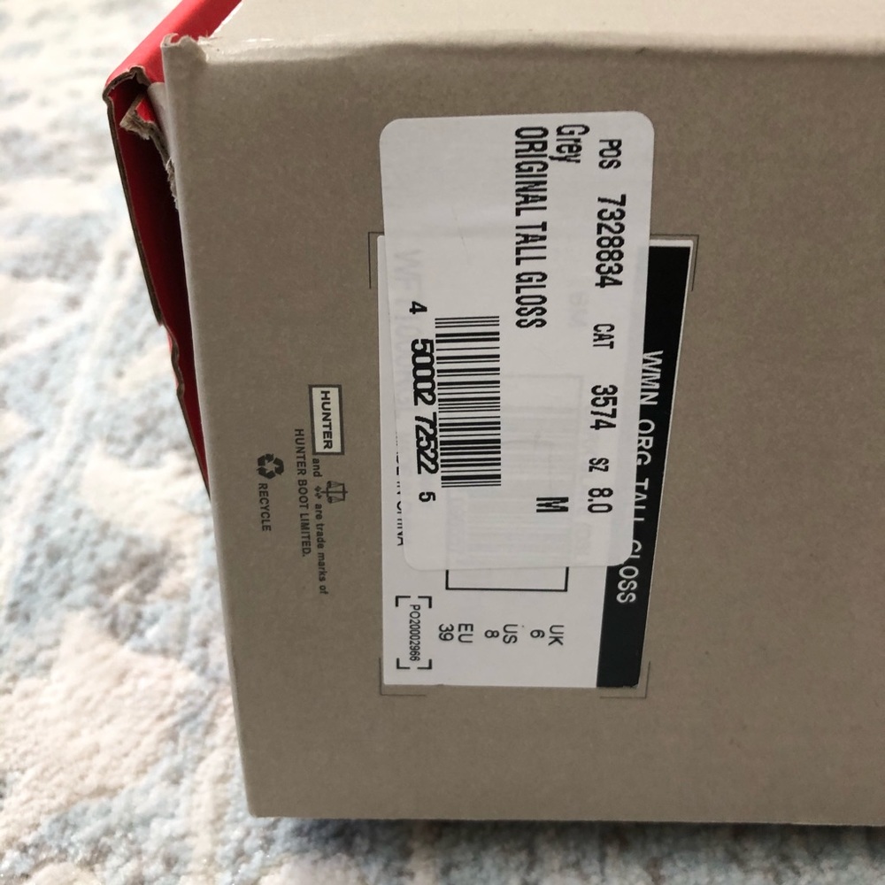 Hunter Original Tall Gloss Grey Rain boot 8 - Picture 3 of 8